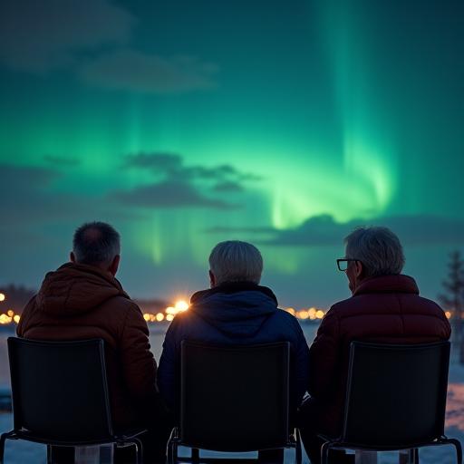 Seniors Enjoying Aurora Viewing